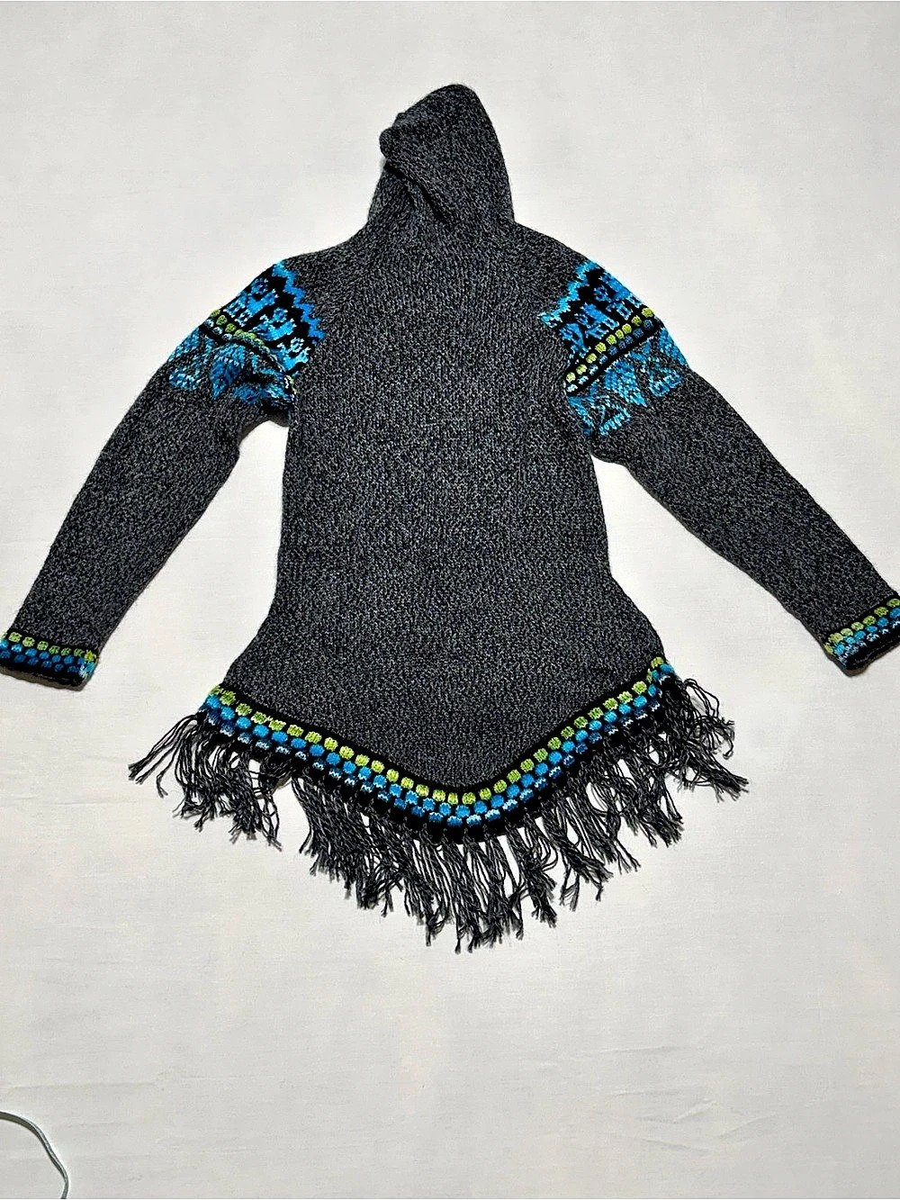 Children’s Ecologic Arts Alpaca Hooded Poncho Girls Size 8